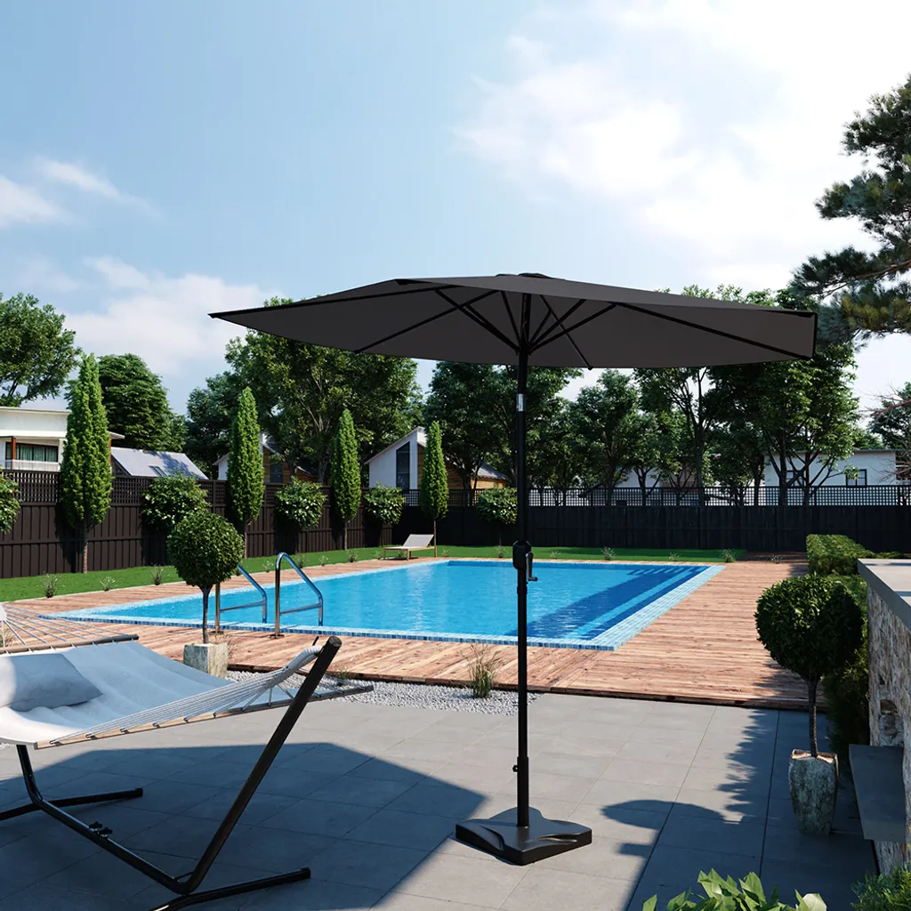 Ombrellone Cantilever 270cm OK-Living Antracite con Base e Cover