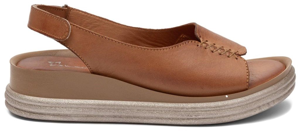 Sommer Sandalen für Damen aus Naturleder in Braun-Beige