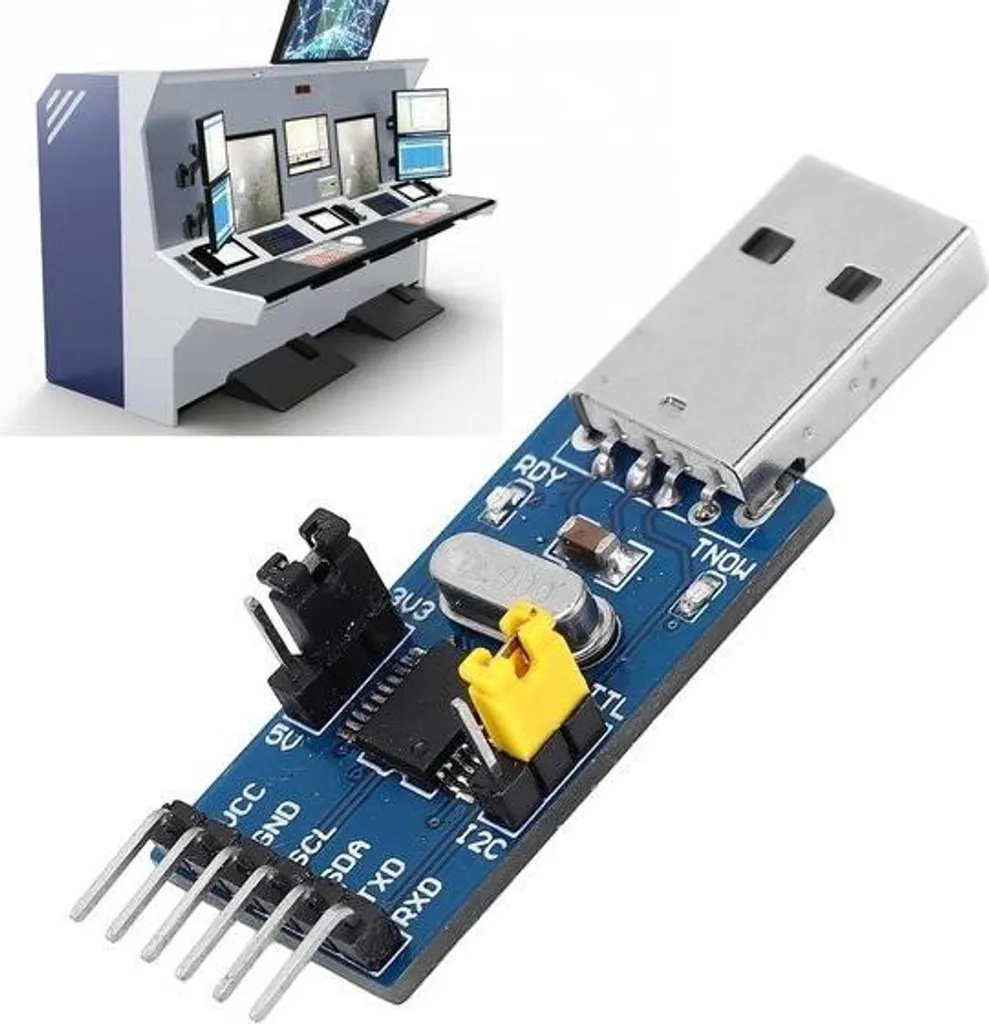 Convertisseur USB vers I2C et UART avec Sortie de Tension Intégrée LED - 8