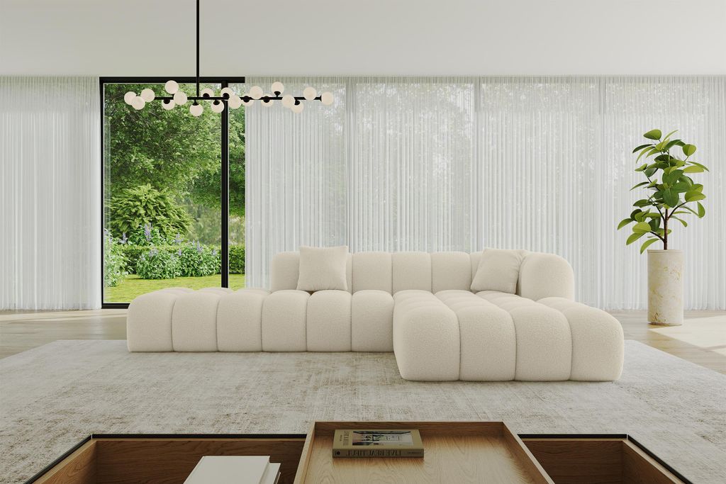 ALTDECOR Ecksofa in L-Form OLEA-L2 - 289x176x71 cm Beige - Produktbild 