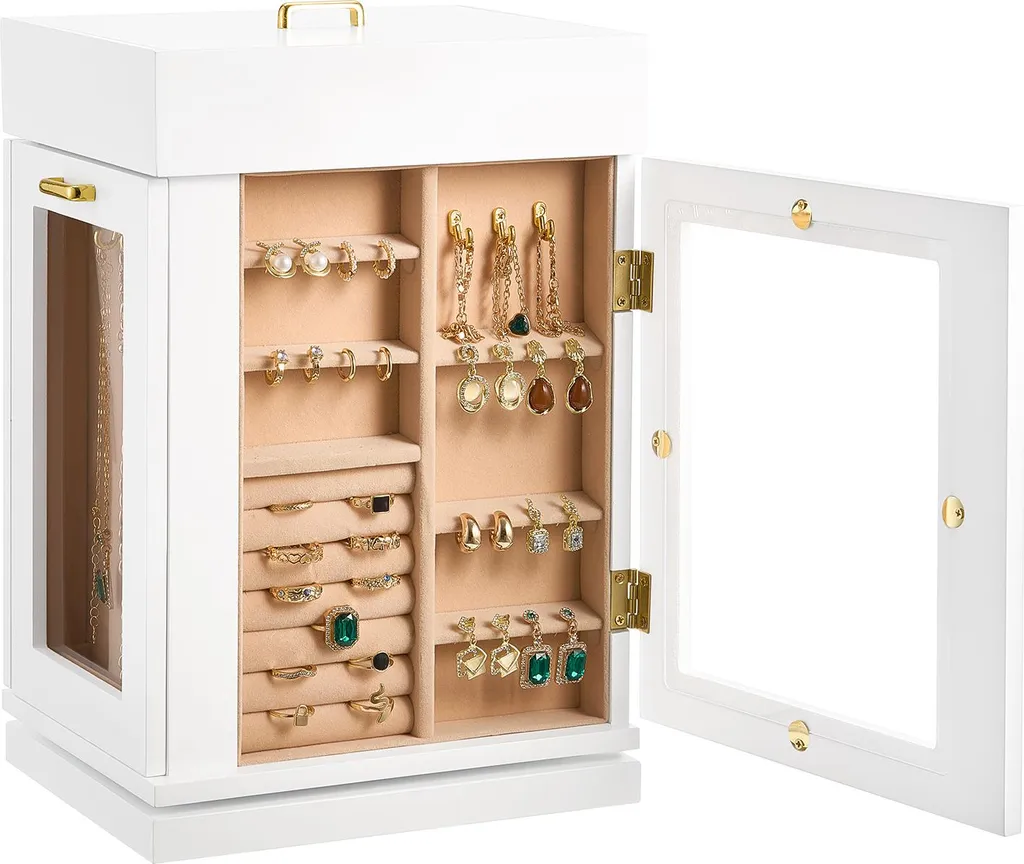 Portagioie SucceBuy Girevole con Ganci e 4 Scomparti - Eleganza Vera