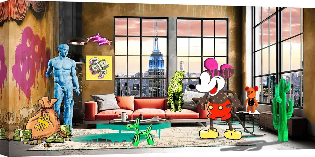 Porta New York a Casa Tua: Quadro Pop Art NYC Madau 70x35 cm