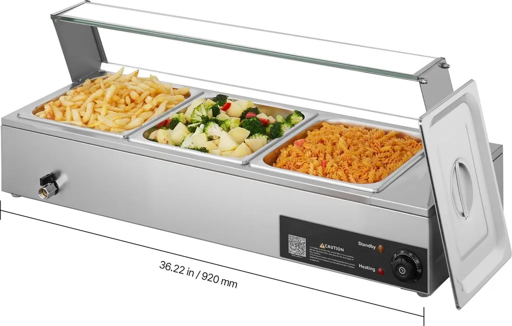 Bain-marie professionnel 3x GN 1/2 chauffe-plat Royal Catering RCBM-3