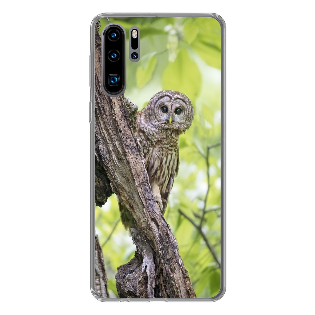 MuchoWow Handyhülle Schutzhülle Hülle für Huawei P30 Pro Eule - Wald - Licht Silikon Softcase Handy Hülle - Schutzdeckel