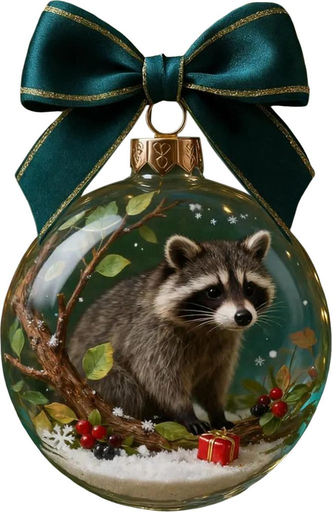 Tierische Weihnachtskugeln, handgefertigte 3D-Kugeln in Form von Schildkröte, Pinguin, Biene und Dackel, aus transparentem Material für Weihnacht...