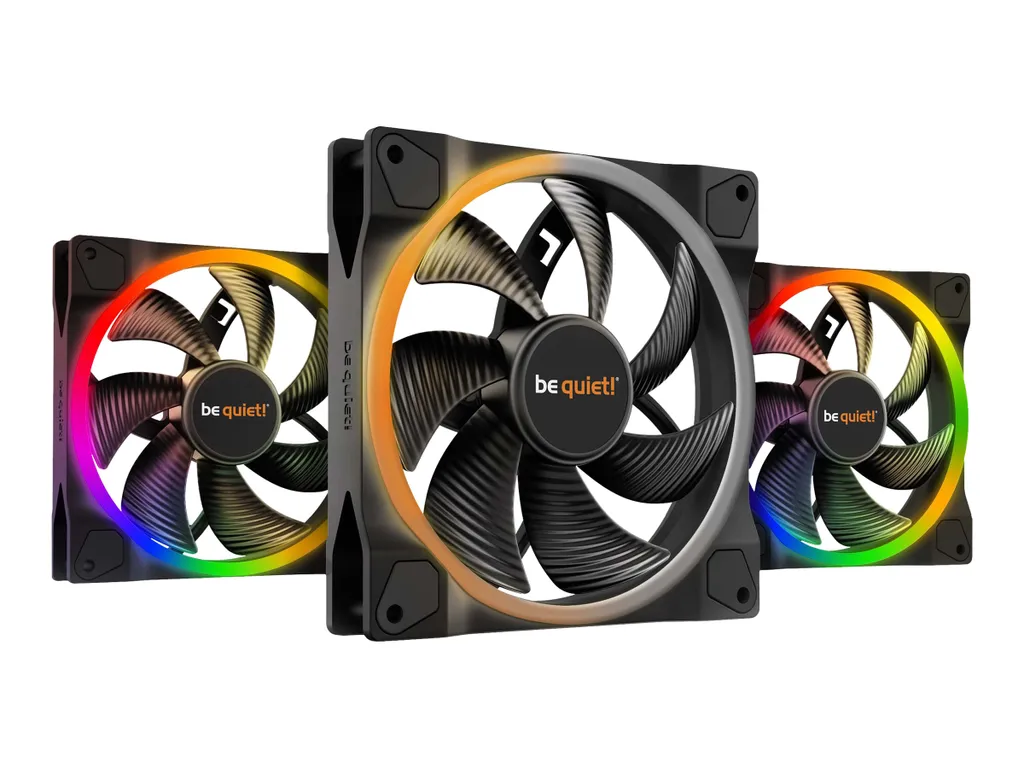 be quiet! Light Wings 140mm ARGB Set 3 Ventole Silenziose Nere