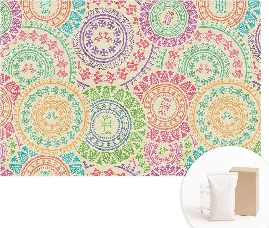 Fototapete - Wandbilder für Wohnzimmer - 104x70 cm - Dekorative Wandfolie - Modernes Design für Wanddekoration - Tapeten für Innenräume - Bunte...