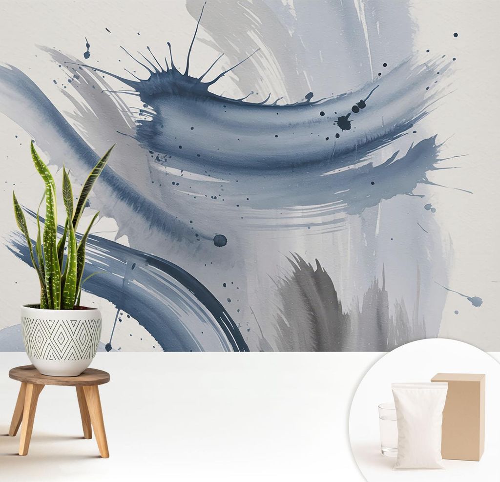 Fototapete - 208x146 cm - Tapete - Wandtapete - Wandbilder - Dekofolie - Tapete Folie - Wand - Dekoration - Wohnzimmer - Künstlerische Pinselstriche