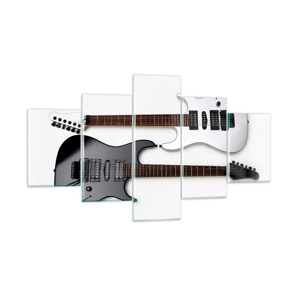 Bilder auf glas - E-Gitarren Streicher Musikinstrument - 125x70cm - Glasbilder - Wandbilder - Kunstdruck - Wanddekoration aus Glas - Glas Bilder - ...