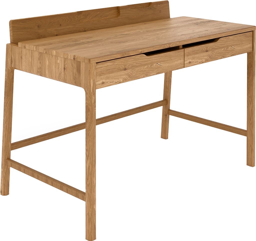 Schreibtisch 120cm, Wildeiche massiv geölt, montiert, THORNBURY-165