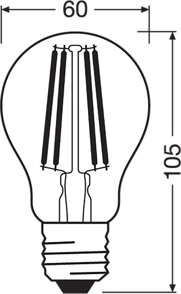 Ampoules LED E27 Verre Clair Osram Standard Forme Classique Pack de 2