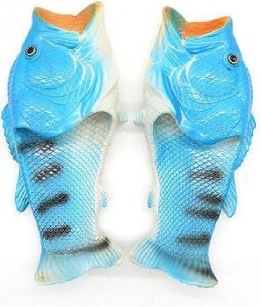 ASKSA Fisch Flops Hummer Hausschuhe Uni Sandalen Barsch Strand Schlappen Kinder Jungen Mädchen, Blau, Größe: 36-37