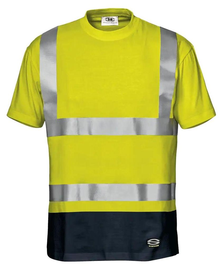 Sir Safety Marilene Warnschutz T-Shirt kurzarm reflektierend antistatisch Klasse 2, XXL, HI-SICHT GELB/BLAU