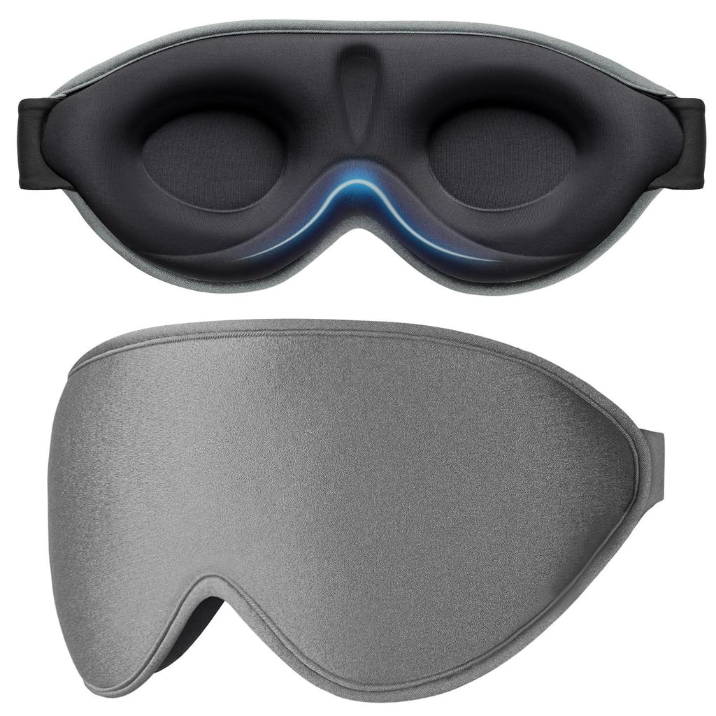 Schlafmaske für Seitenschläfer, 3D-Augenmaske mit verstellbarem Gummiband, lichtundurchlässig und atmungsaktiv, komfortable Schlafmaske für Dam...