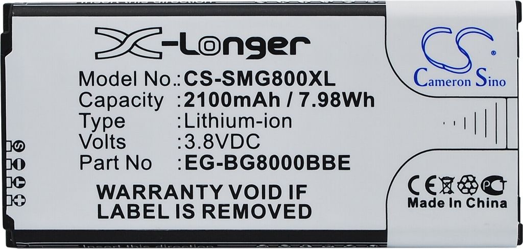 TECHTEK Akku Kompatibel mit [Samsung] Galaxy S5 Dx, Galaxy S5 Mini, SM-G800, SM-G800F, SM-G800H, SM-G800R4, SM-G800Y Ersetzt EB-BG800BBE, für EB-BG8