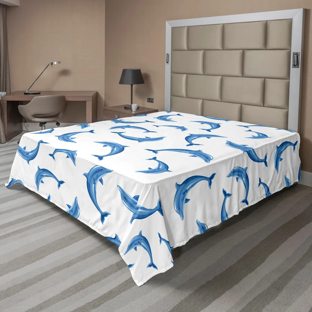 Drap de Lit Décoratif Animaux Marins pour Chambre d'Adulte et Enfant