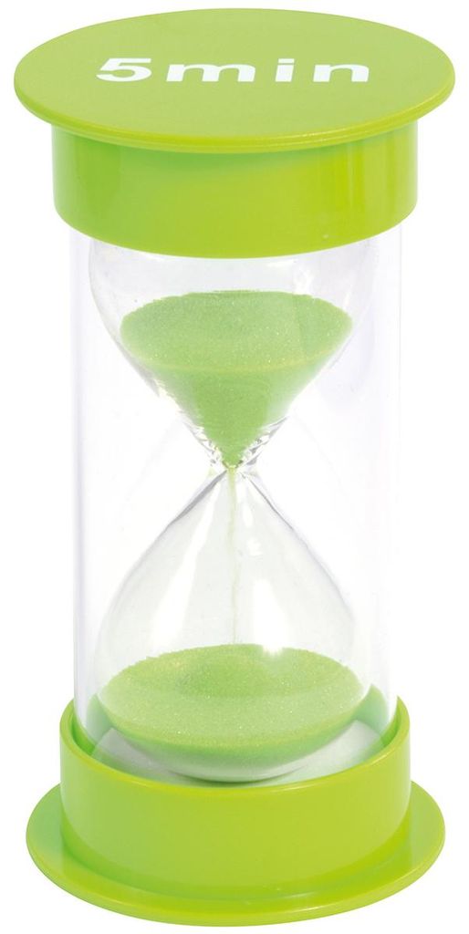 EDUPLAY 120443 Clessidra 5 min, Ø 6,5 x 12 cm di altezza, Immagine del prodotto 