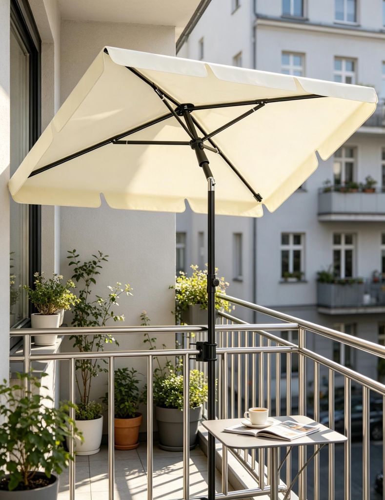 UV-Schutz 50+ Balkonschirm rechteckig mit Geländerhalter, Produktbild 