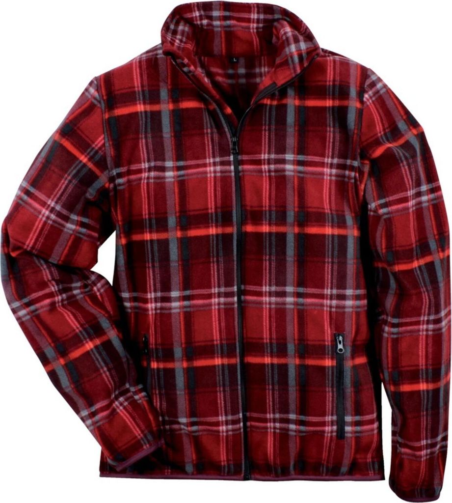 Fleece-Hemdjacke Gr. L rot-kariert