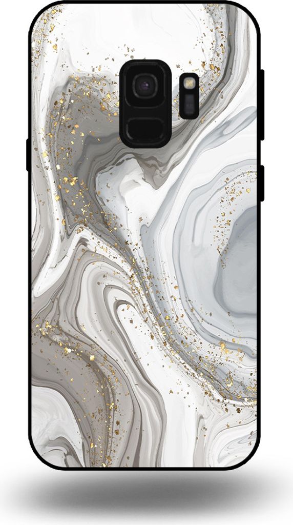 Smartphonica Telefon Fall geeignet für Samsung Galaxy S9 mit Marmor Druck - TPU zurück Abdeckung Fall Marmor Design - Silber