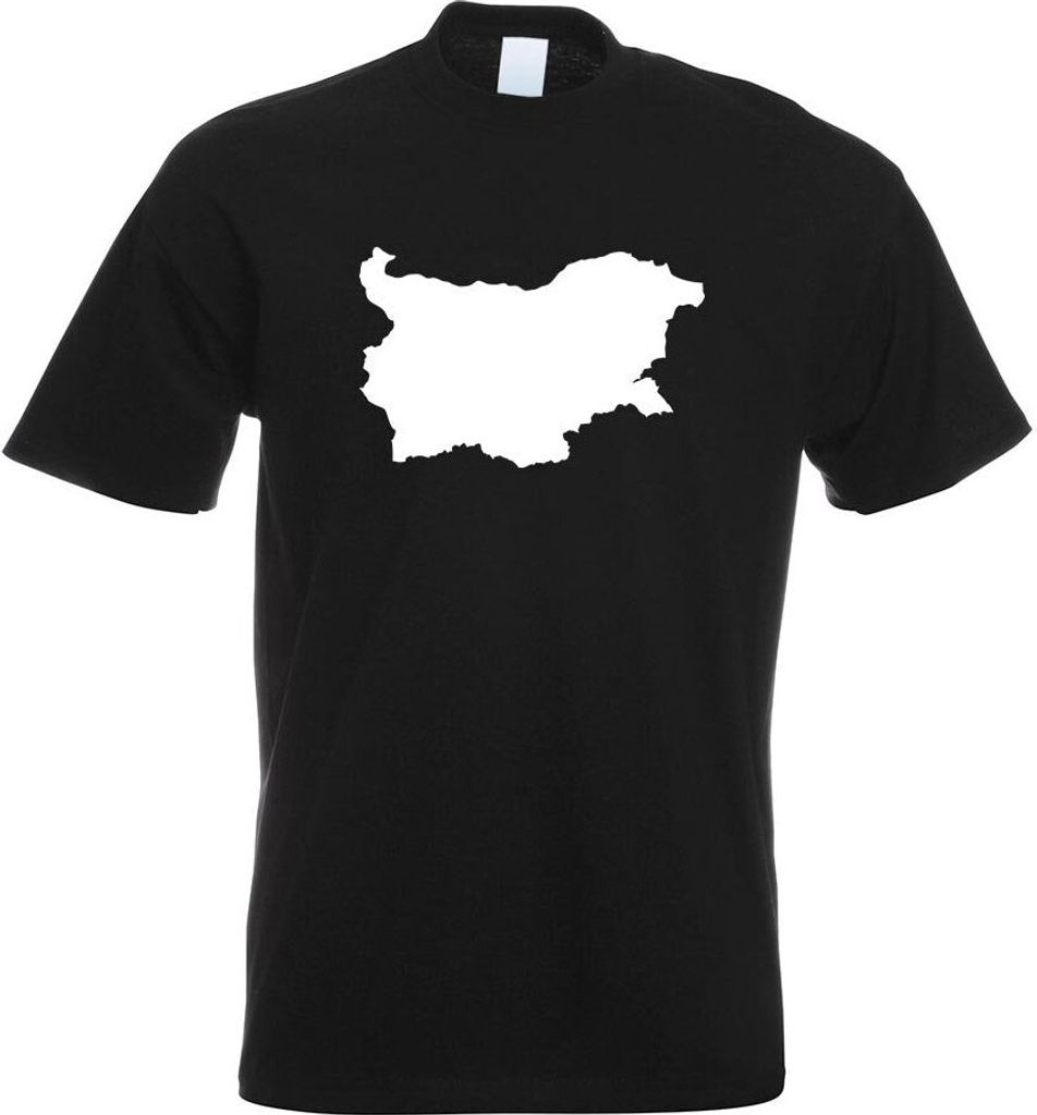 Kiwistar - T-Shirt - schwarz - Bulgarien Umriss Kontur Herren Funshirt Bedruckt Design Sprüche Spruch Motive - mit Motiv Bedruckt - Funshirt Desig...