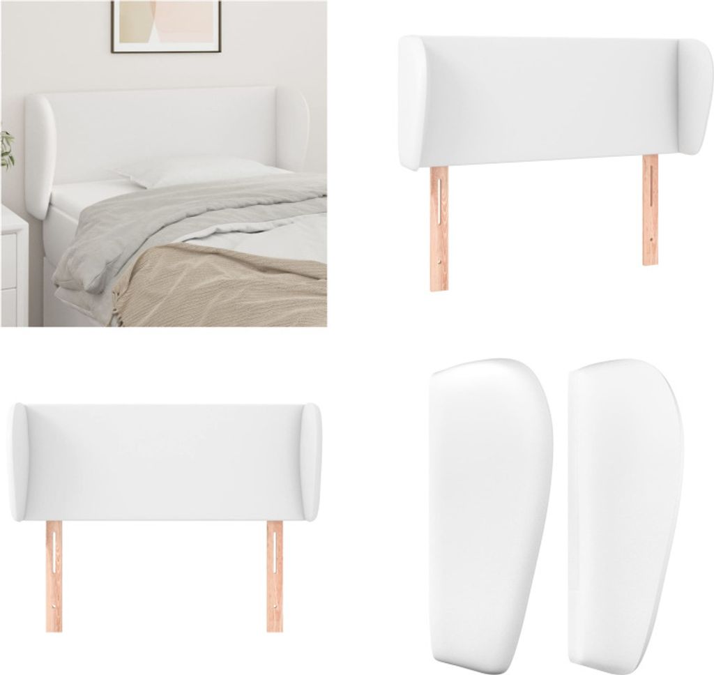 vidaXL Kopfteil mit Ohren Weiß 83x23x78/88 cm Kunstleder - Kopfteil - Kopfteile - Bett-Kopfteil - Bettkopfteil
