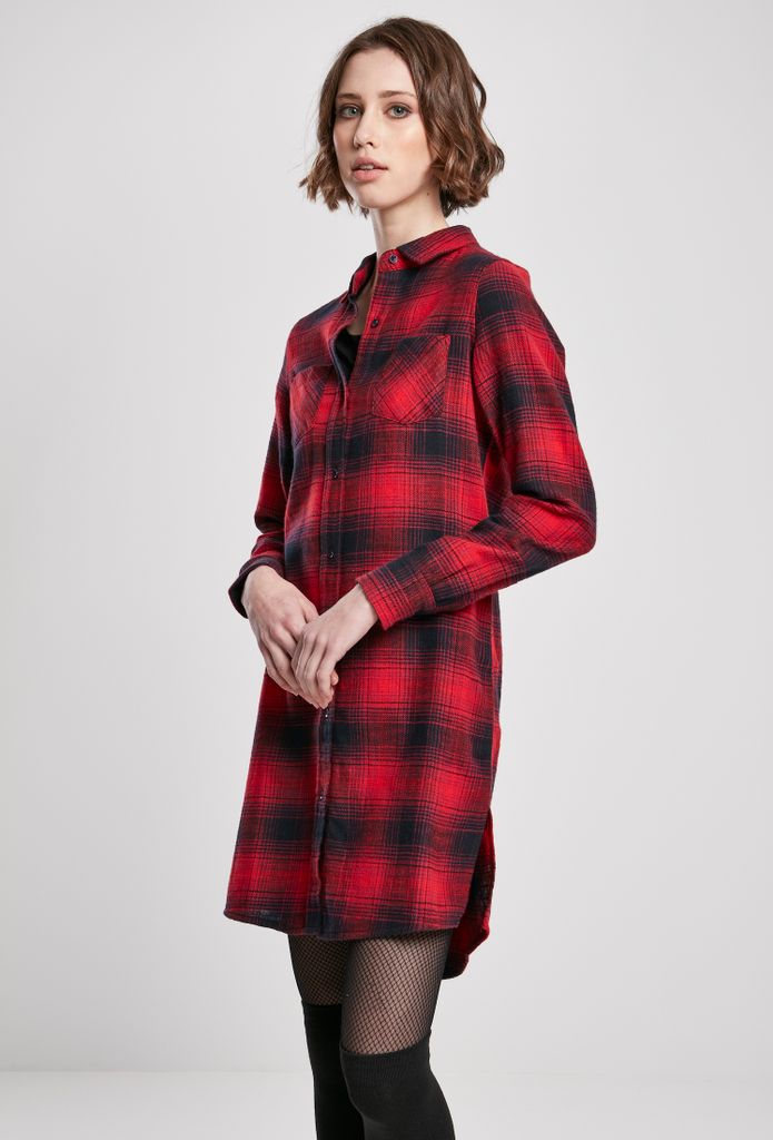 Urban Classics Ladies - Koszula flanelowa w kratę czerwona Zdjęcie produktu 