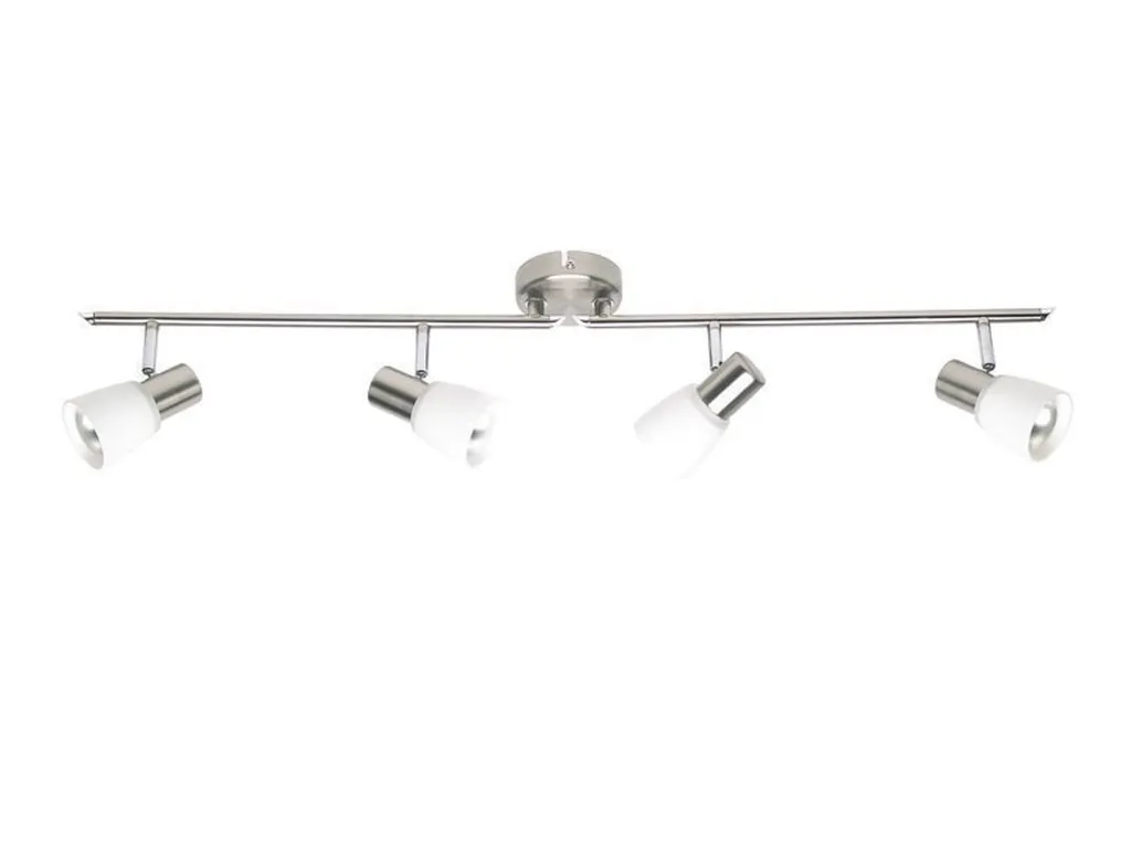 Plafonnier en métal et verre brossé - Luminaire design série Chrome 40cm