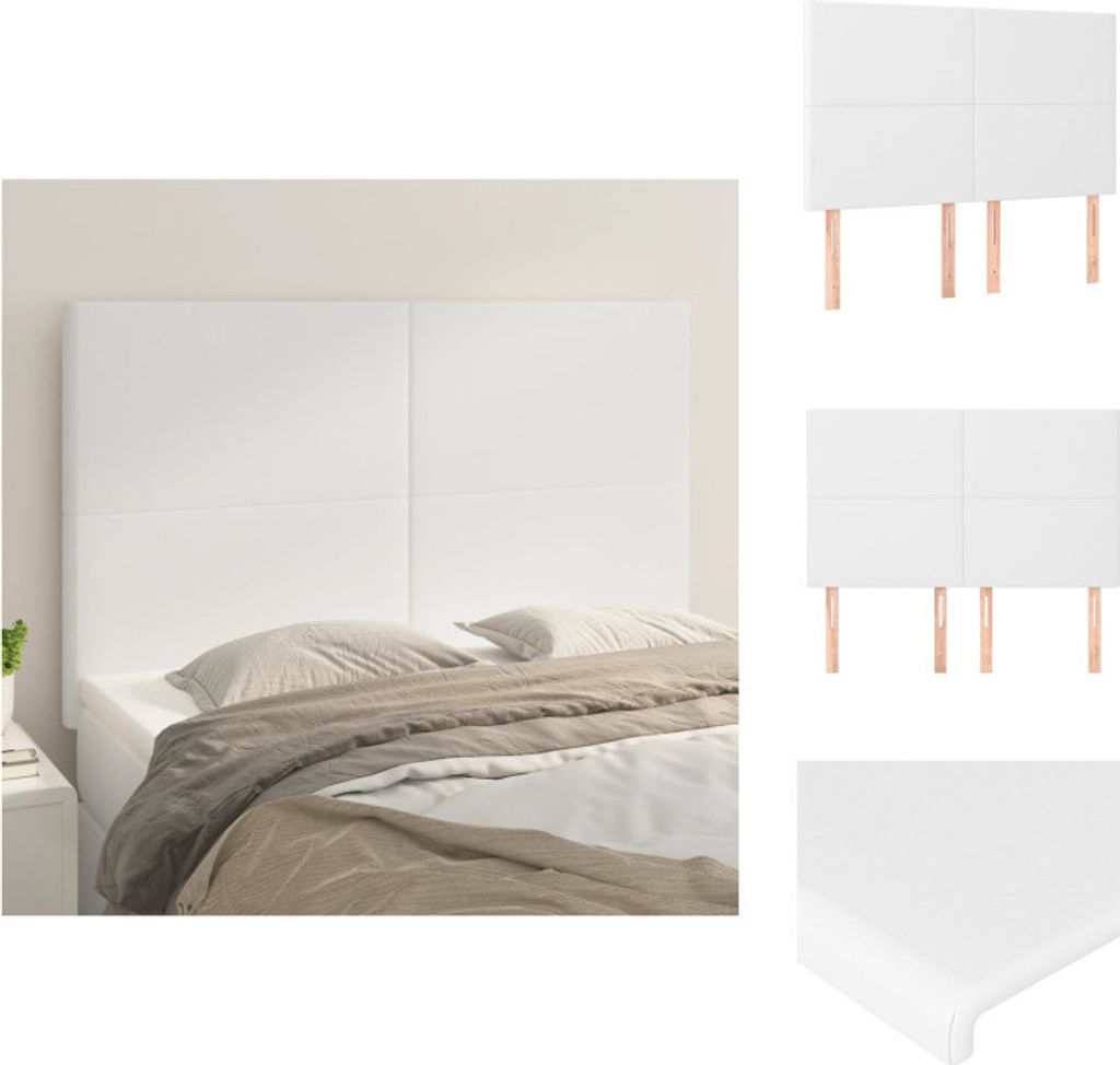 vidaXL Kopfteile 4 Stk. Weiß 72x5x78/88 cm Kunstleder - Kopf- & Fußenden