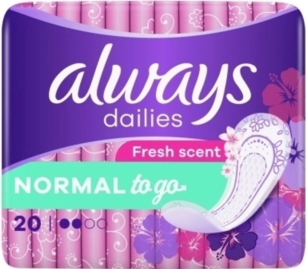 Protège-slips Always Dailies Singles to Go Fresh 20 count Image du produit 