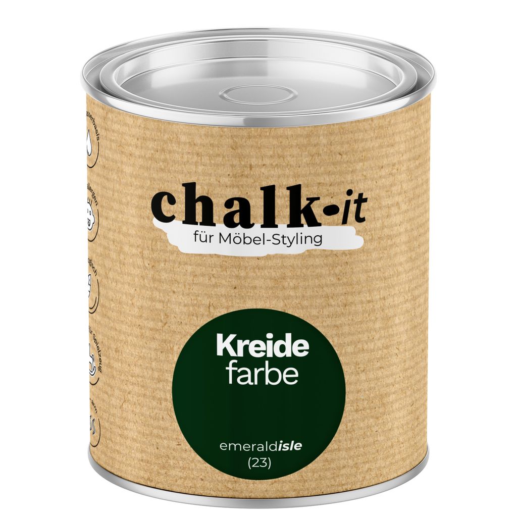 Kreidefarbe Chalk-it (23) Emerald Isle 0,125L Shaby Chic Möbel Holzlack Natur Vintage Möbellack