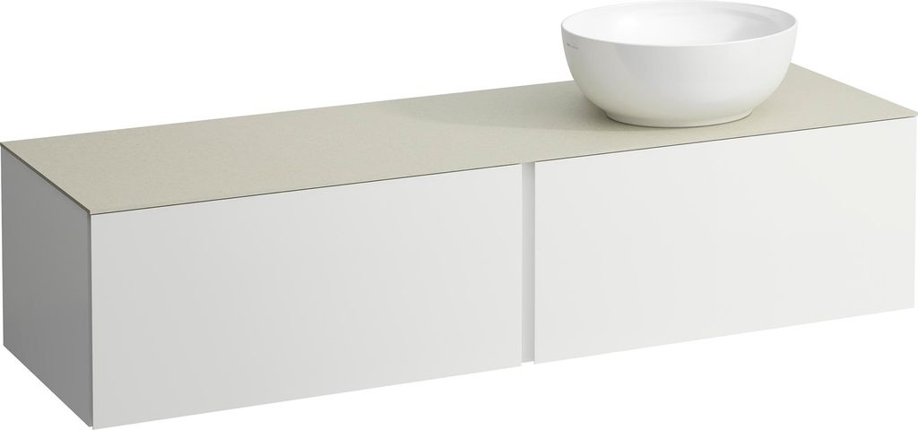 LAUFEN ILBAGNOALESSI Schubladenelement, Steinplatte Calce Avorio, Ausschnitt rechts, 160x50x37cm, zu WT-Schale H81897 5, H4313530979901