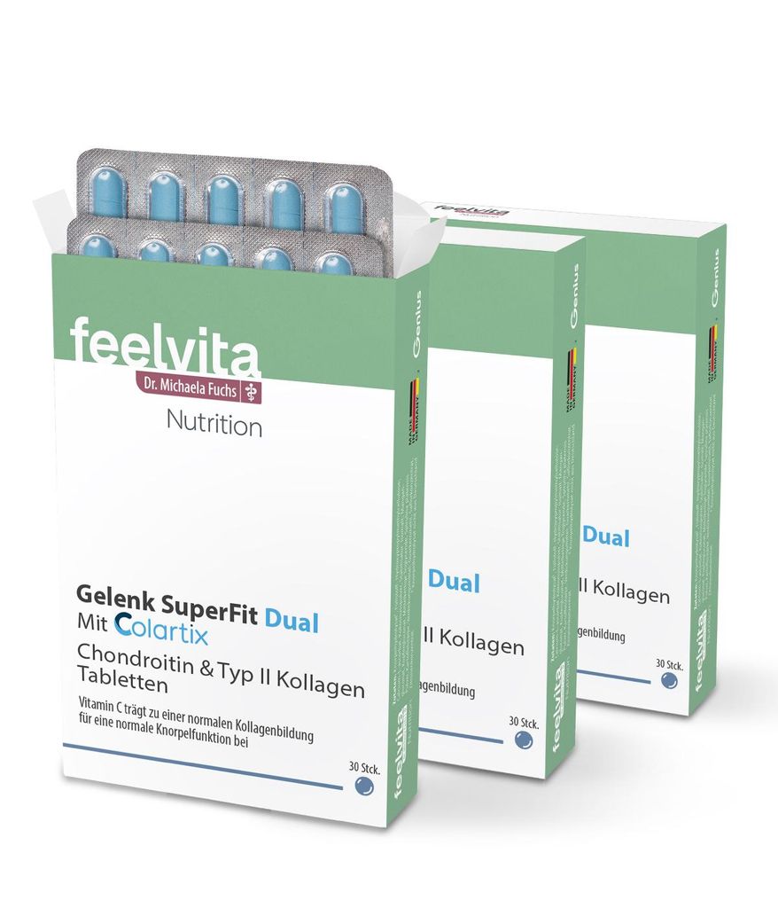 Genius Feelvita Nutrition Gelenk SuperFit Dual – preparat o Zdjęcie produktu 