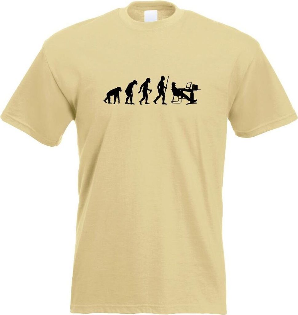 Kiwistar - T-Shirt - Khaki - Computer Gamer Evolution Motiv Bedruckt Funshirt Design Print - mit Motiv Bedruckt - Funshirt Design - Sport - Freizei...