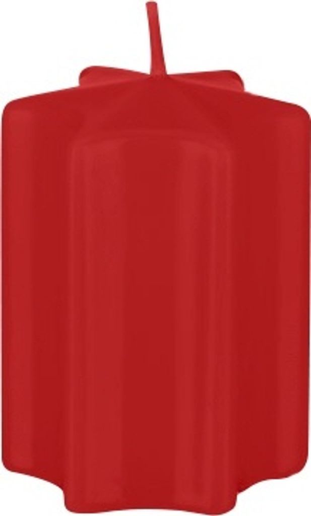 Sternkerzen Weihnachtsrot 6 x Ø 6 cm, 8 Stück, Adventskerzen, Weihnachtskerzen