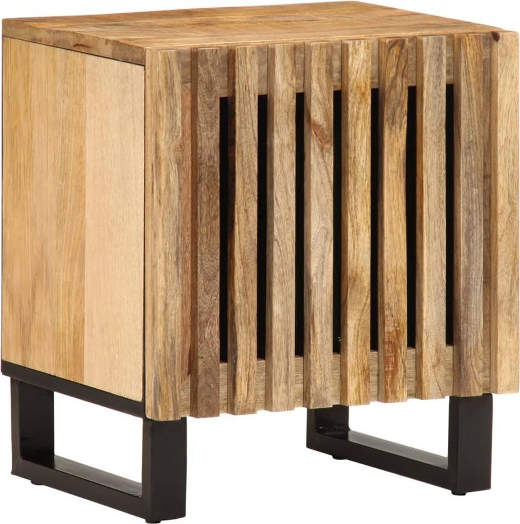 vidaXL Nachttische 2 Stk. 40x34x46 cm Raues Mangoholz