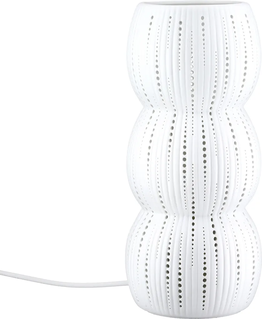 Lampe d'ambiance pour salon Gilde Falco porcelaine blanche H 28 cm