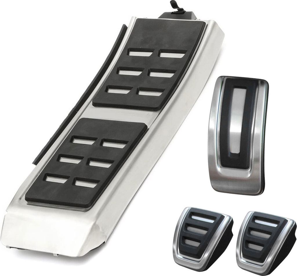 Sport Pedale + Fußstütze (Hand- Schaltung) in Schwarz / Silber für Audi A4 B8 8K A5 8T 8F A6 4G C7 A7 A8 4H Q5 8R