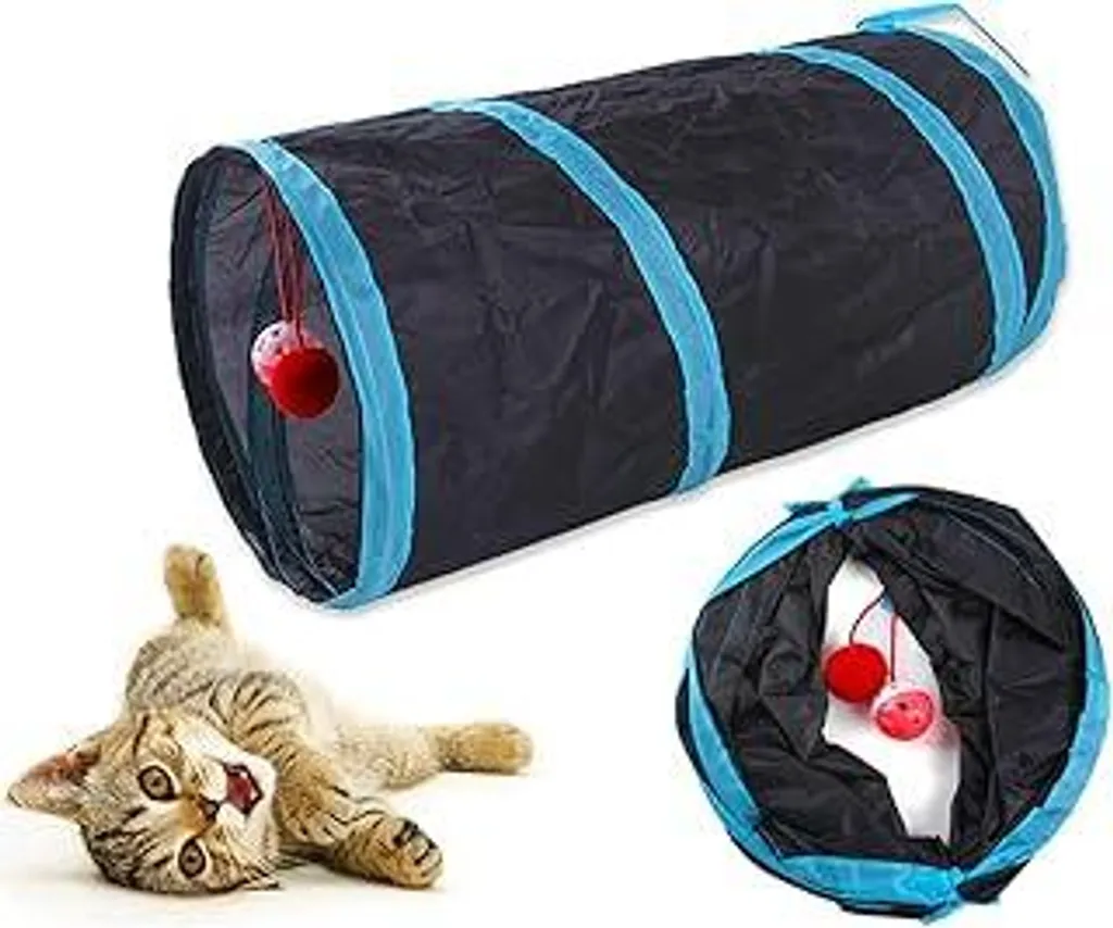 Tunnel per Gatti Pieghevole 2 Vie - Gioco Interattivo Cani e Conigli