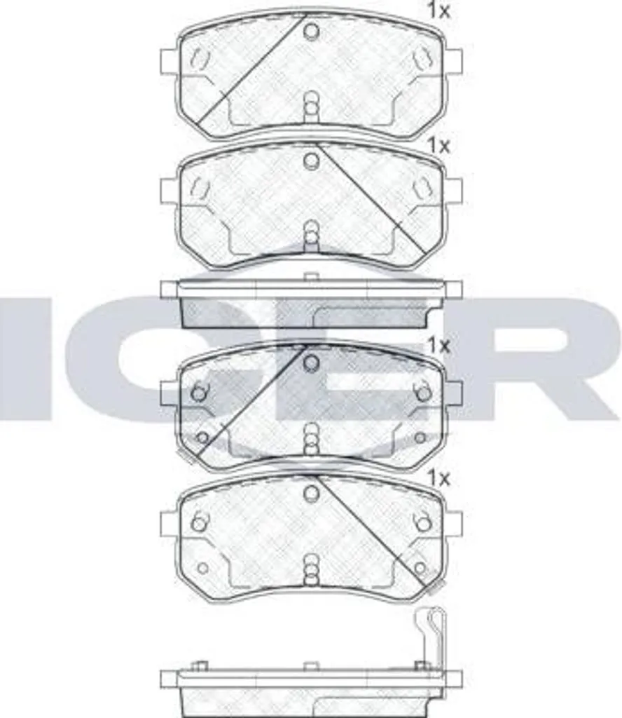 Plaquettes de Frein à Disque Arrière pour Kia Picanto et Hyundai i10 ICER