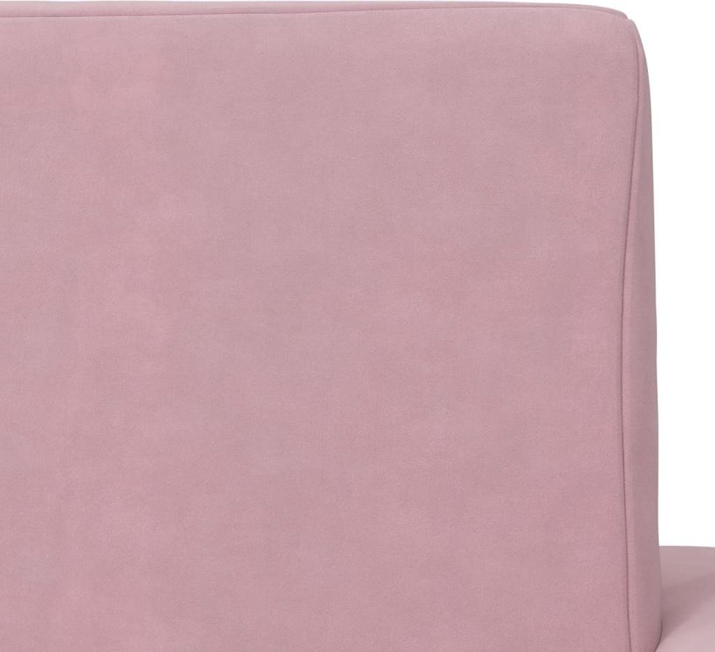 vidaXL Kinder-Schlafsofa 2-Sitzer Rosa Weicher Plüsch Produktbild 4