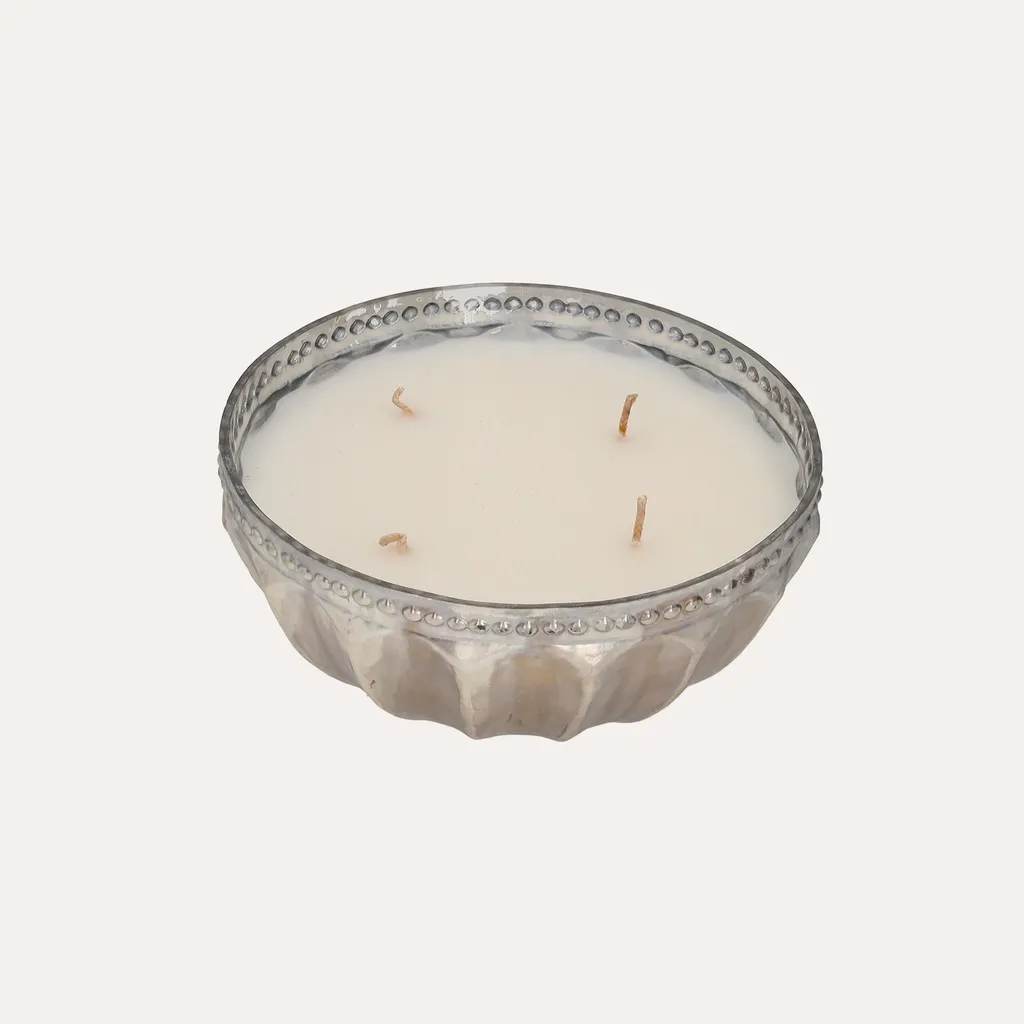Boule de bougie décorative en verre mercurisé argenté 18cm KEYHOMESTORE - 3