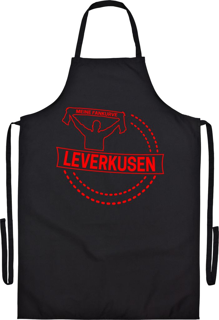 multifanshop Grillschürze - Leverkusen - Meine Fankurve, schwarz, Größe one size