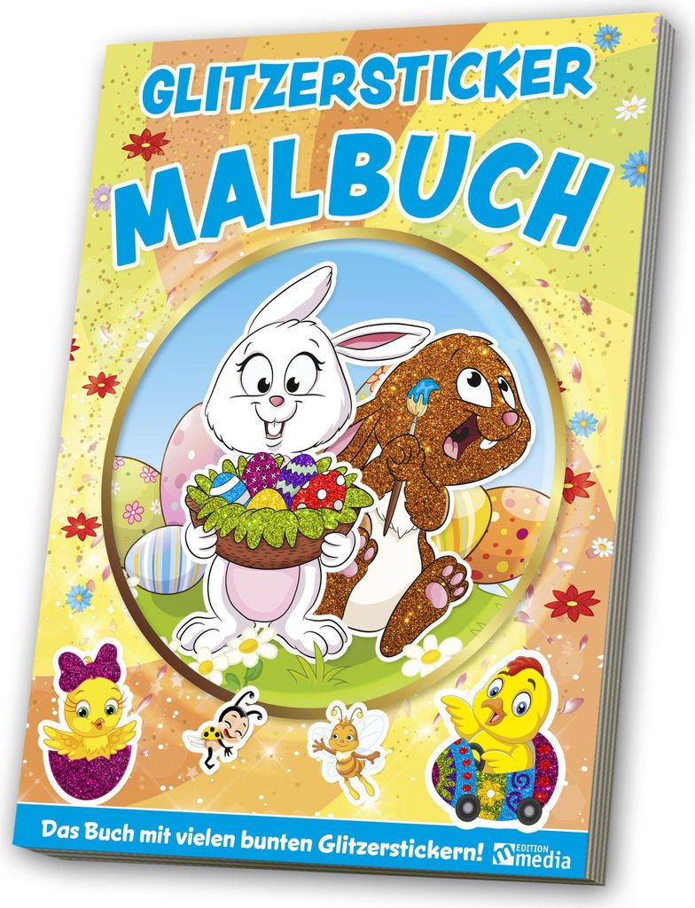 Glitzersticker XXL-Malbuch Kindergarten Frühling Ostern