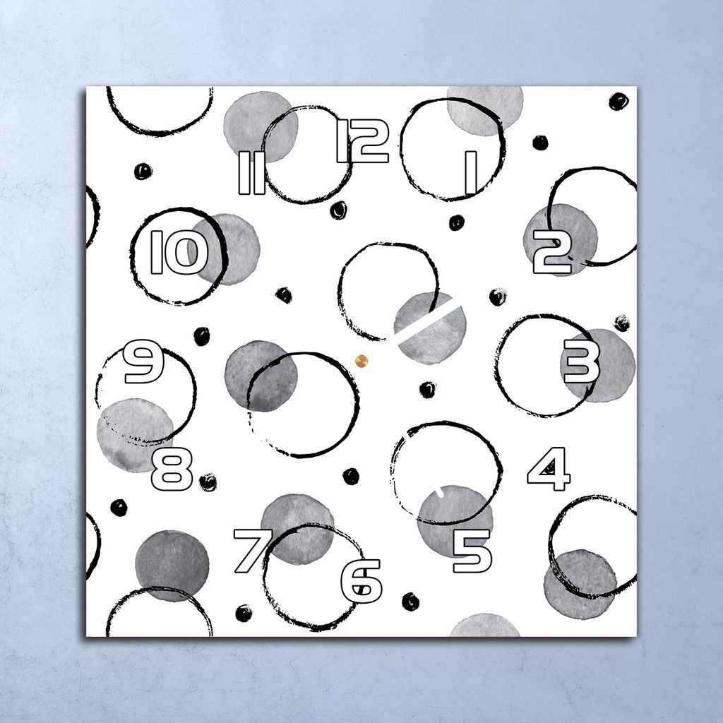 Deko Glasuhr Wanduhr 30x30 Einfarbige Kreise Quarz Küchenuhr Bürouhr