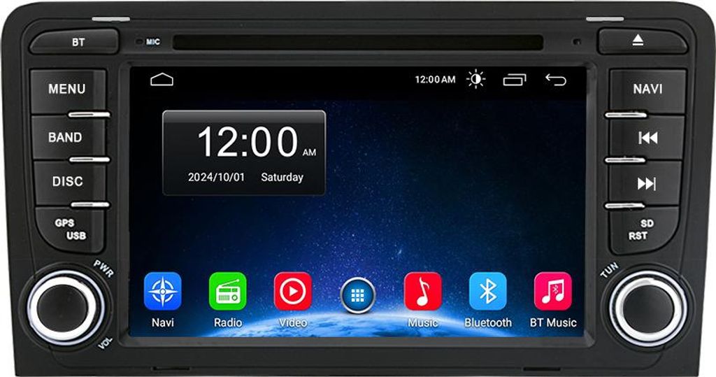 7 Zoll Android Radio mit CD 32GB für Audi A3 8P Navi Lenkradsteuerung Bluetooth RDS WIFI DSP GPS DAB+