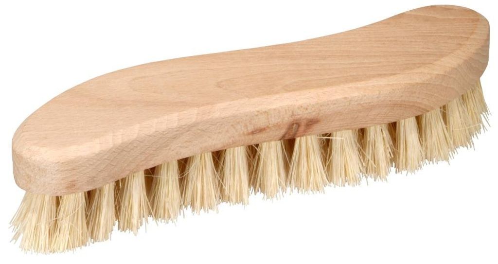 Scheuerbürste, echt Fibre, S-Form aus Holz 21 cm