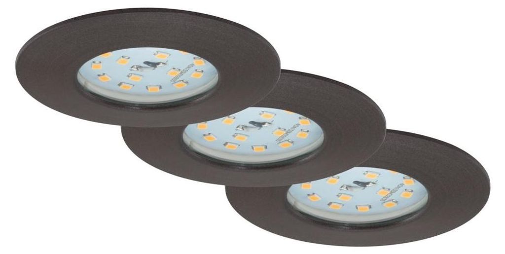 3 x Briloner LED Einbauleuchte rund Eisengrau IP44 3 x 6,5W Produktbild 