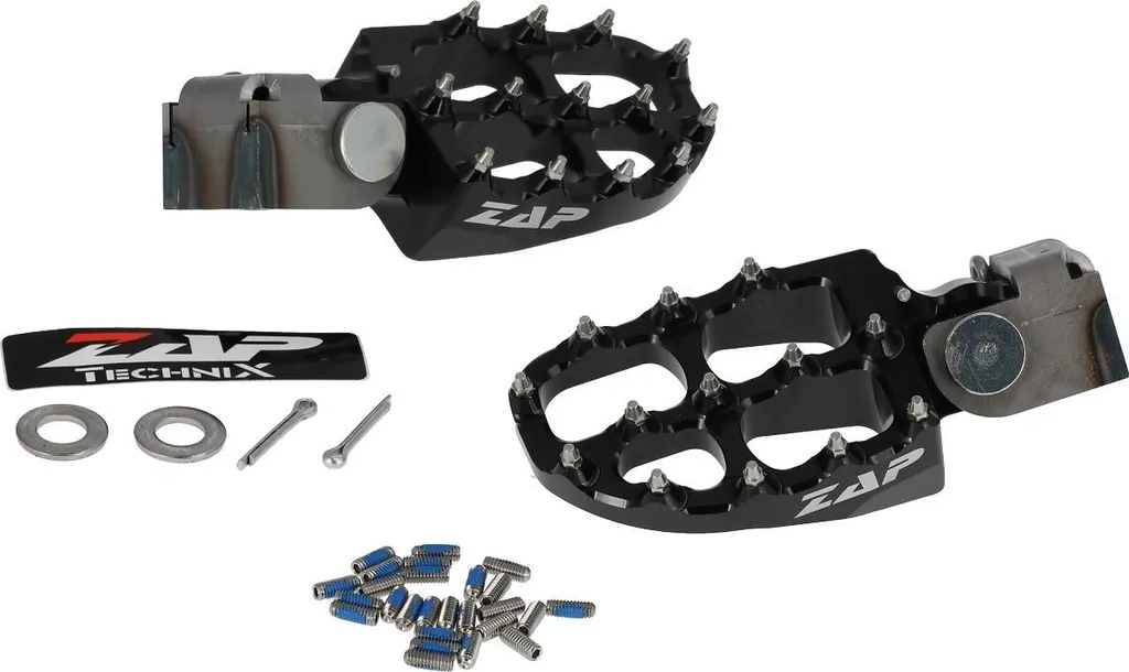 Set Repose-pieds Zap E-Peg Noir avec Kit de Montage Complet pour Moto