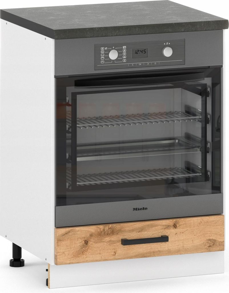 ULWEHOME 60 cm freestanding base cabinet for under an oven, with 1 door, Wotan Oak | EKO Kitchen Furniture System
